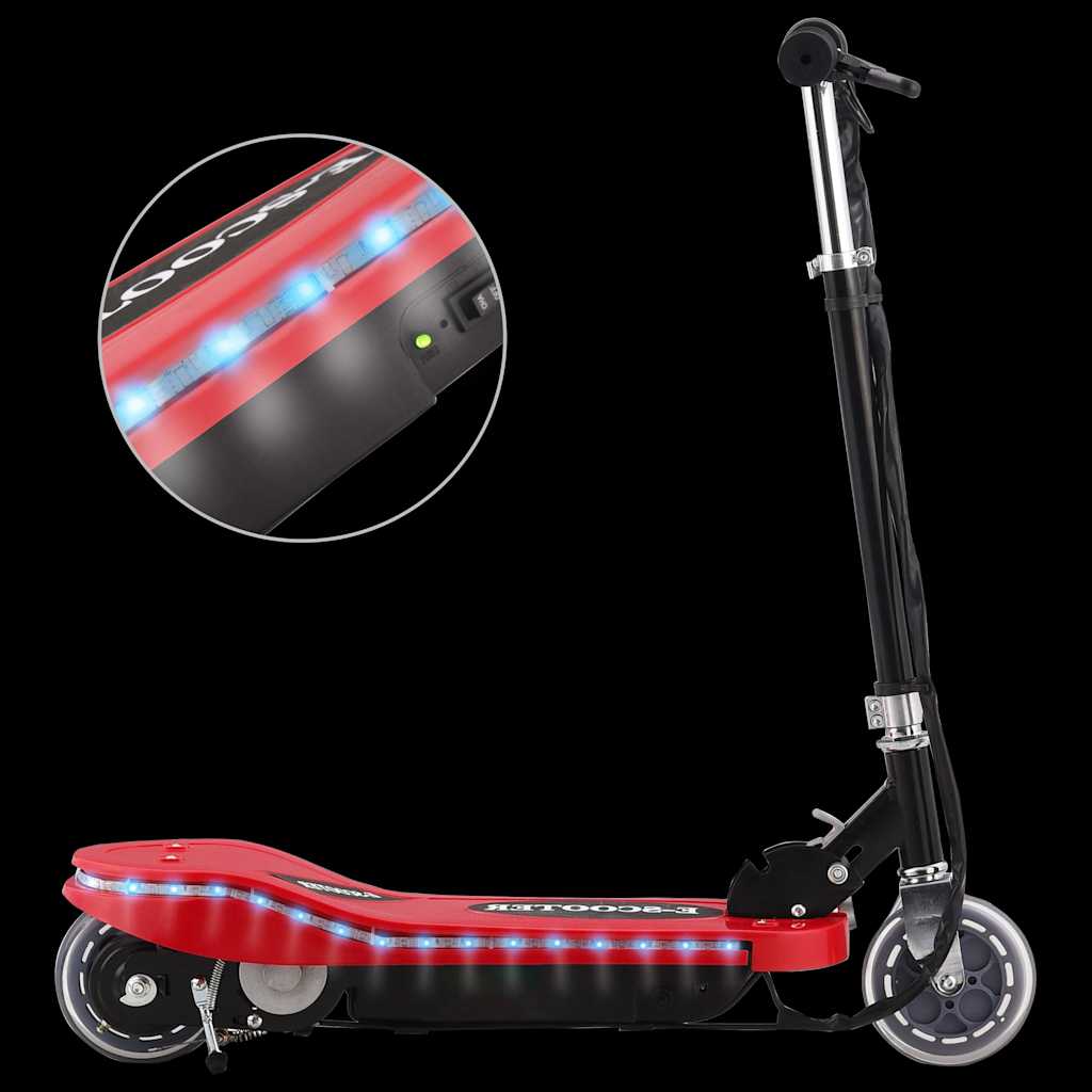 Electric scooter with LED, red, 120W