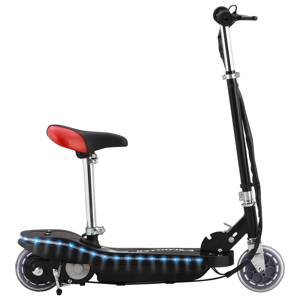 Bērnu skrejritenis ar sēdekli un LED, melns, 120W