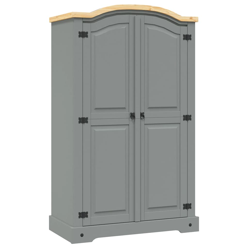 Wardrobe, grey, Mexican pine, Corona, 2-door
