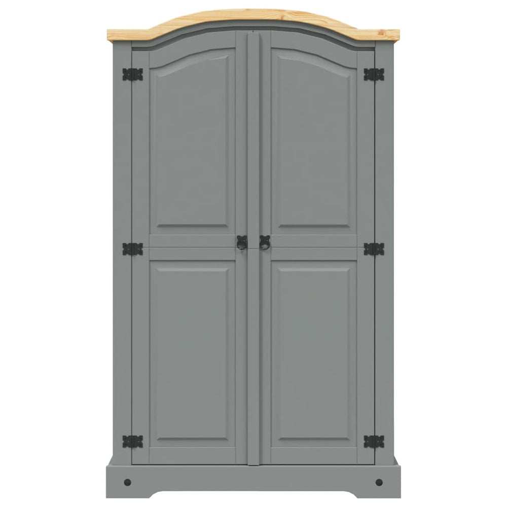 Wardrobe, grey, Mexican pine, Corona, 2-door