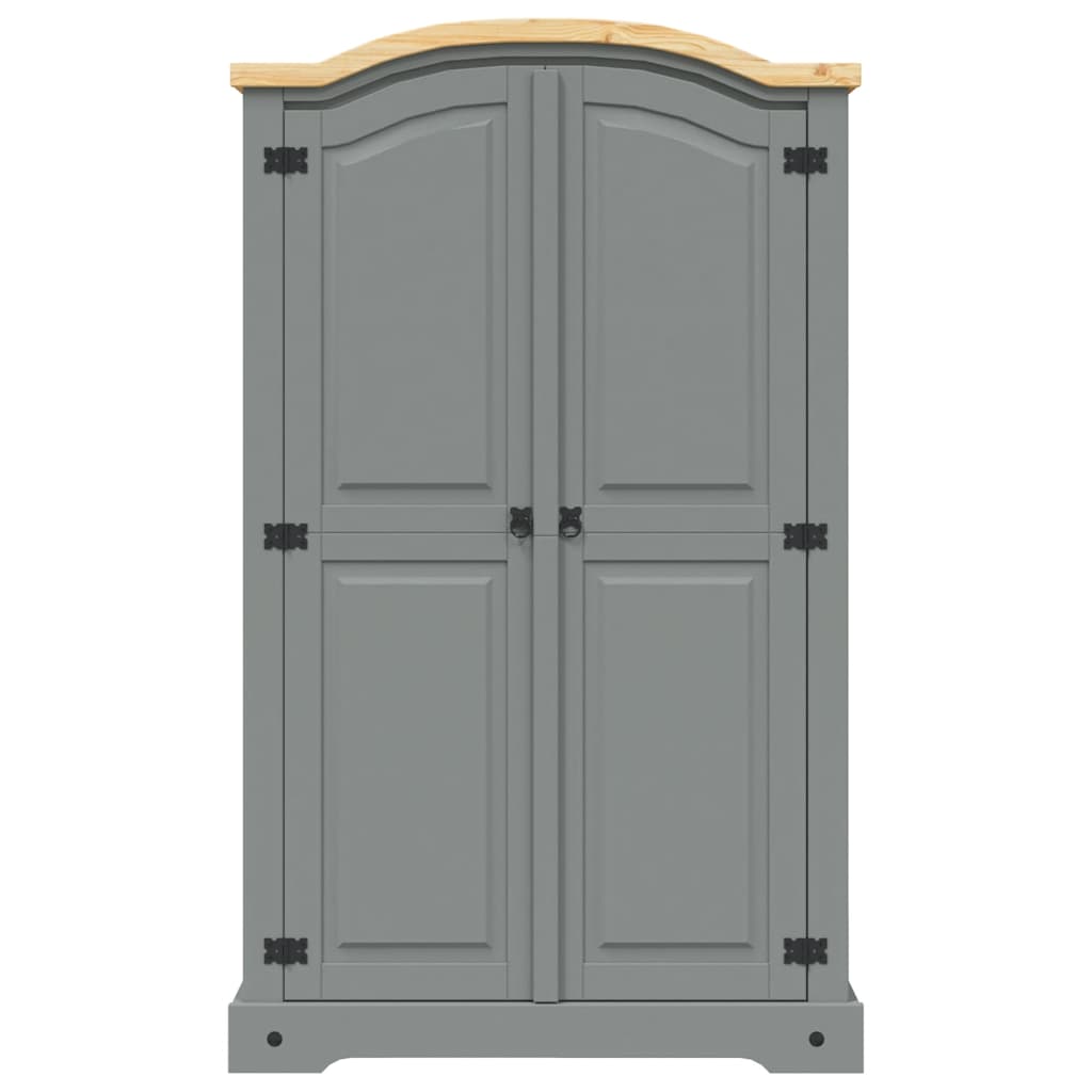 Wardrobe, grey, Mexican pine, Corona, 2-door