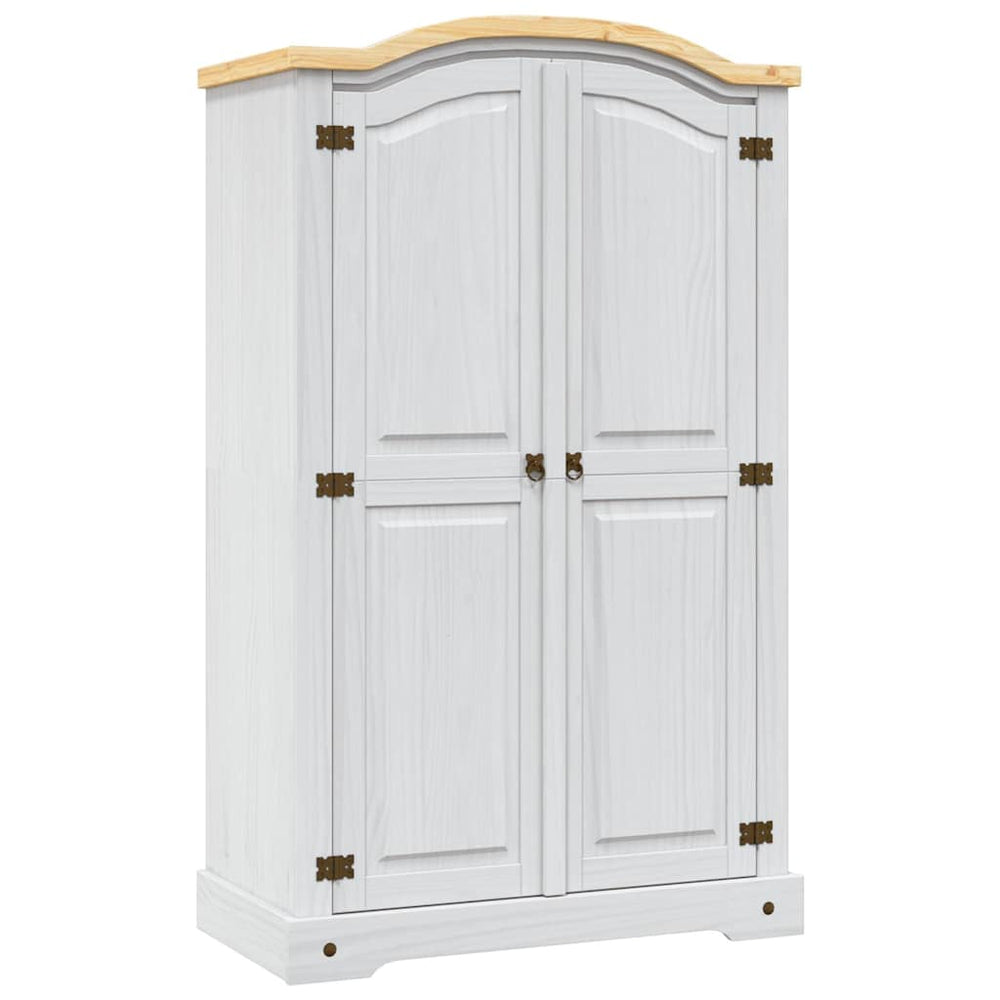 Wardrobe, white, Mexican pine, Corona, 2-door