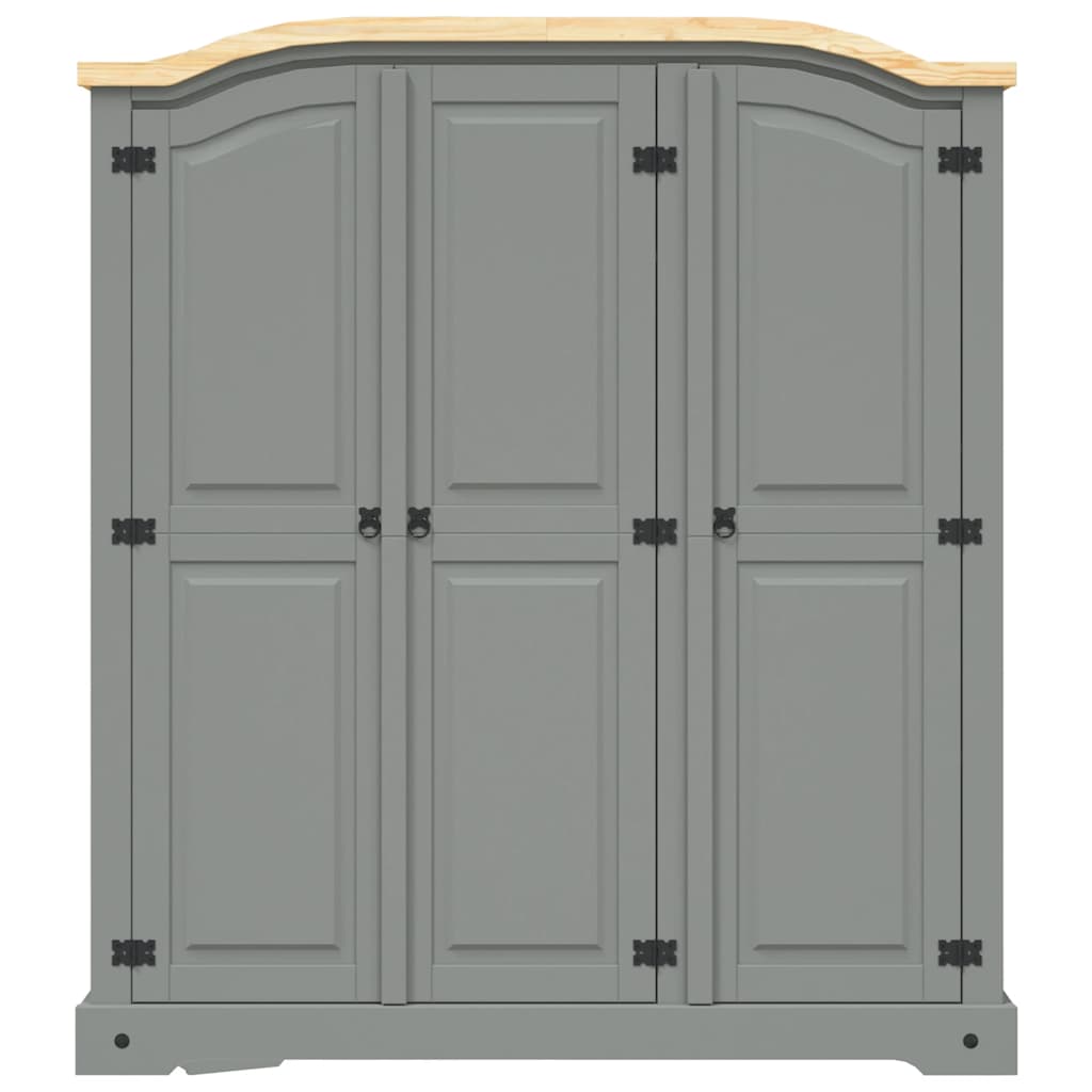 Wardrobe, grey, Mexican pine, Corona, 3-door