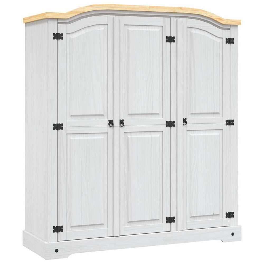 Wardrobe, white, Mexican pine, Corona, 3-door