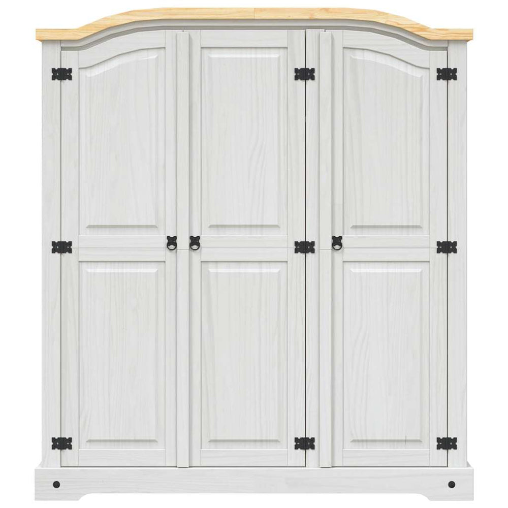 Wardrobe, white, Mexican pine, Corona, 3-door