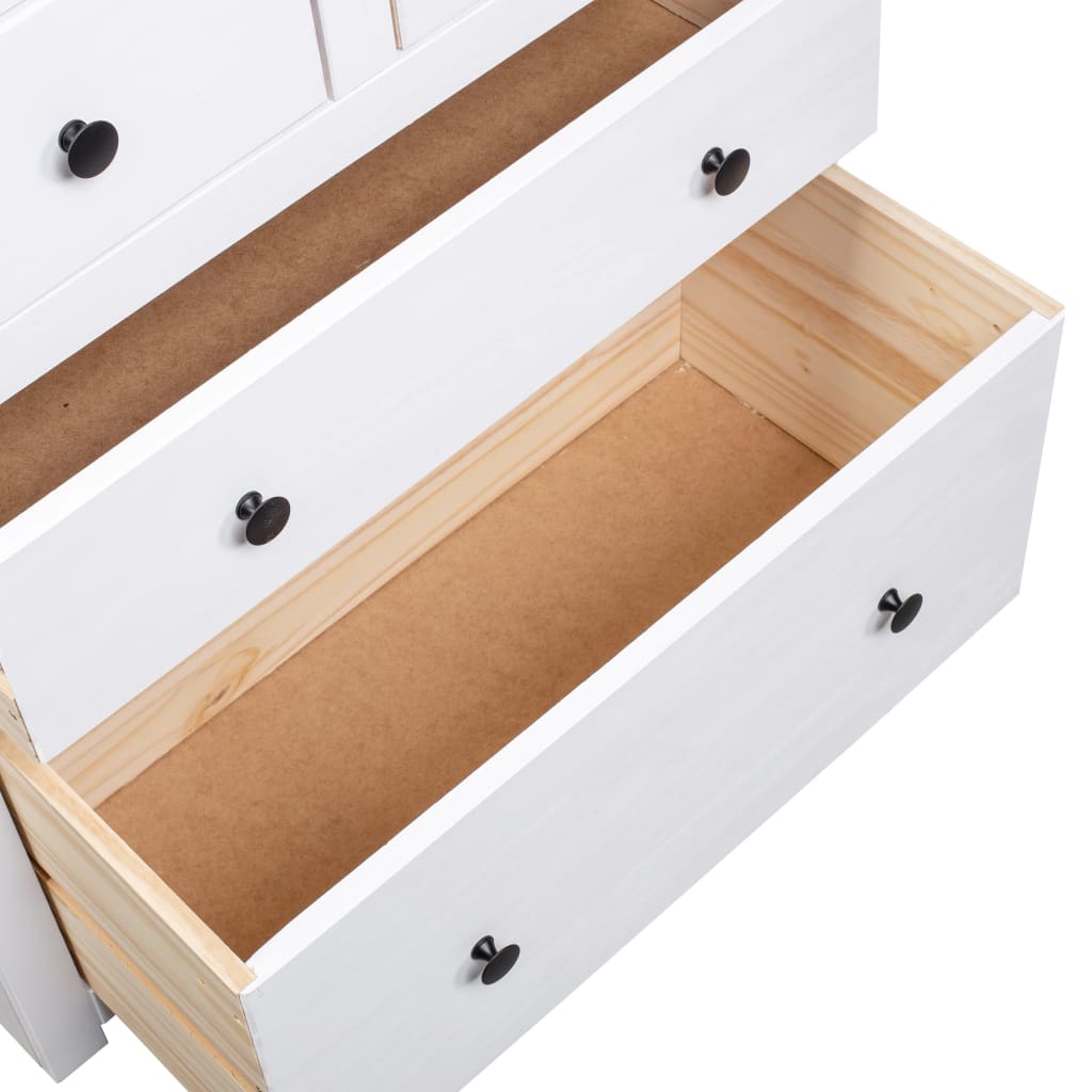 Sideboard Panama, white, 80x40x83cm, pine wood