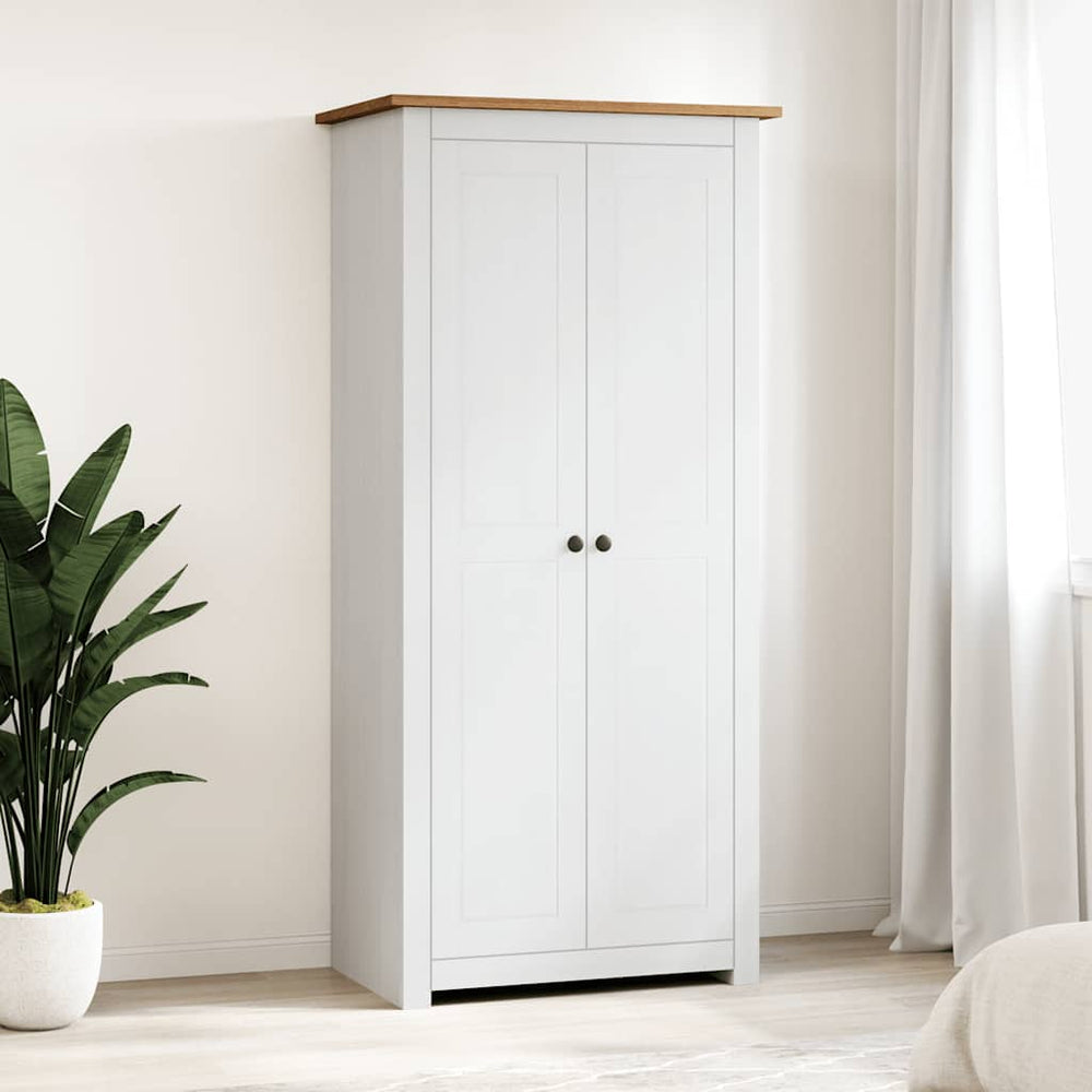 Wardrobe Panama, white, 80x50x171.5 cm, pine wood.