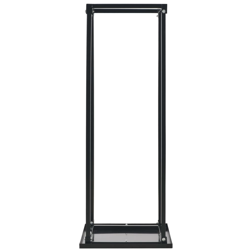 Firewood rack with base, black, 37x37x113 cm, steel