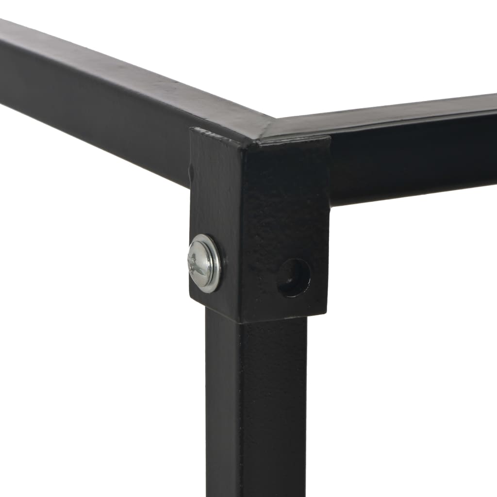 Firewood rack with base, black, 37x37x113 cm, steel
