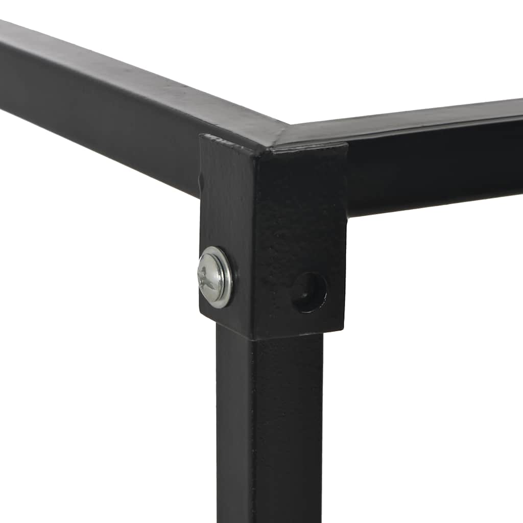 Firewood rack with base, black, 37x37x113 cm, steel