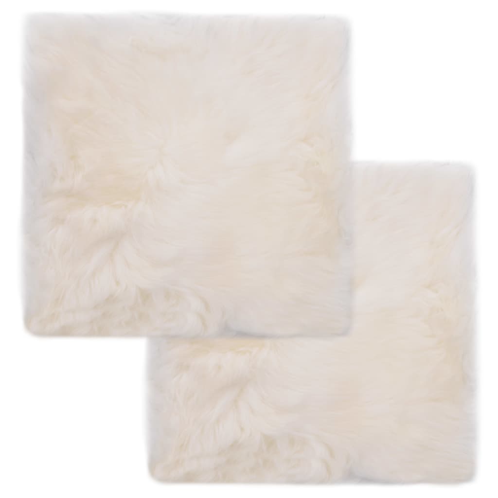 Chair pads, 2 pcs, white, 40x40cm, sheepskin