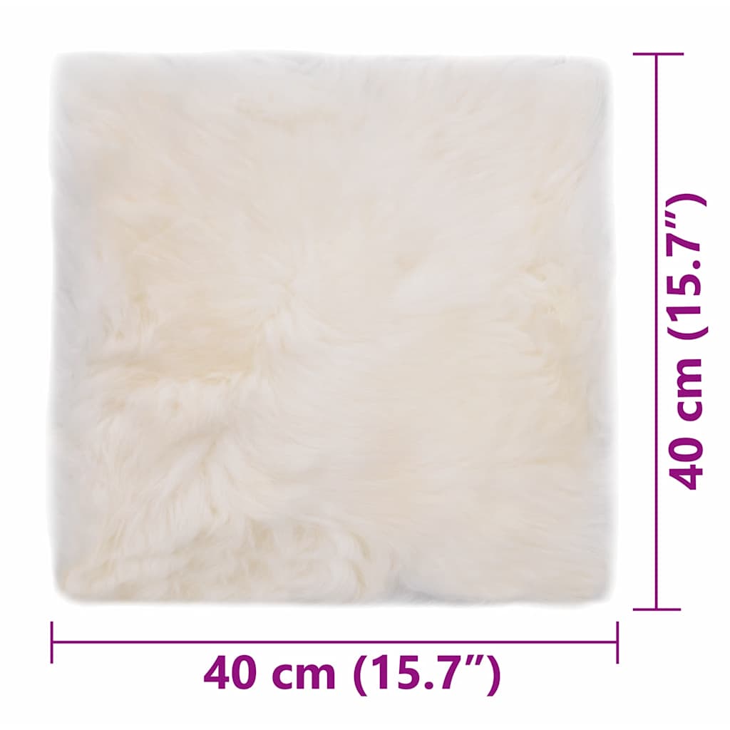 Chair pads, 2 pcs, white, 40x40cm, sheepskin