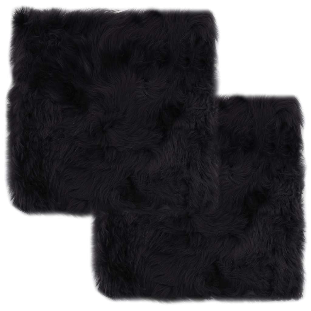 Chair cushions, 2 pcs, dark grey, 40x40cm, sheepskin