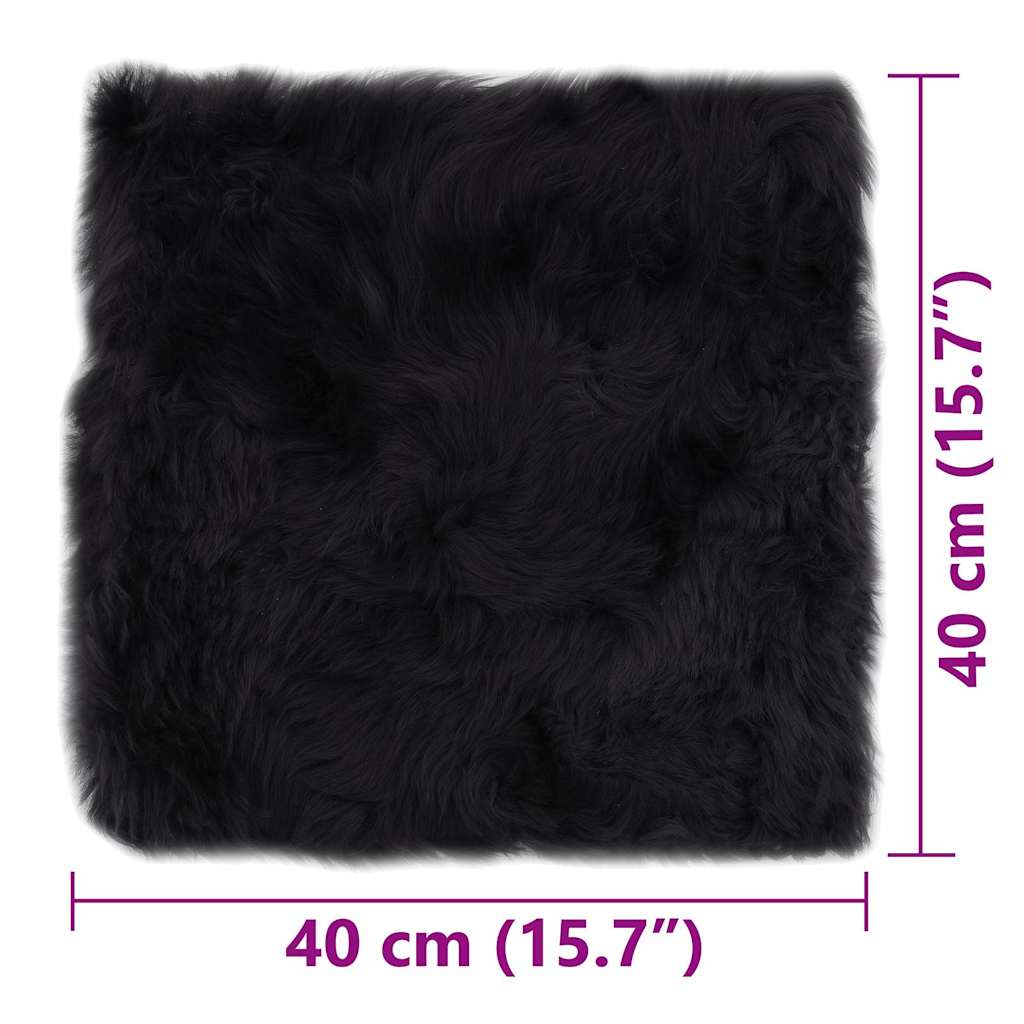 Chair cushions, 2 pcs, dark grey, 40x40cm, sheepskin