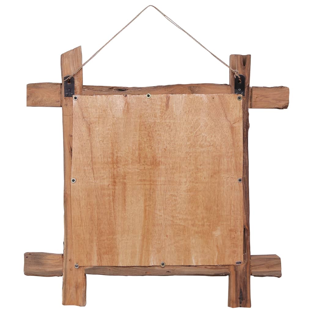 Spogulis no baļķiem, dabīgs, 70x70 cm, pārstrādāts tīkkoks