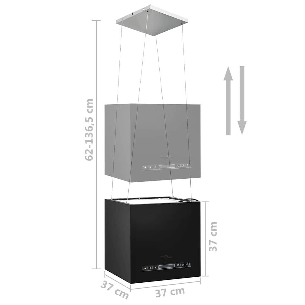 Suspended range hood, powder-coated steel, 37cm