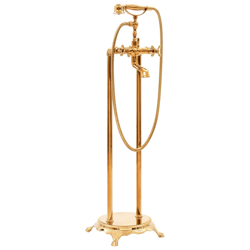 Freestanding bath mixer, gold, 99.5cm, steel