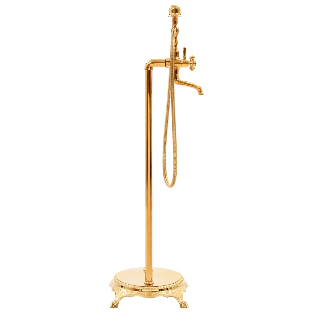 Freestanding bath mixer, gold, 99.5cm, steel