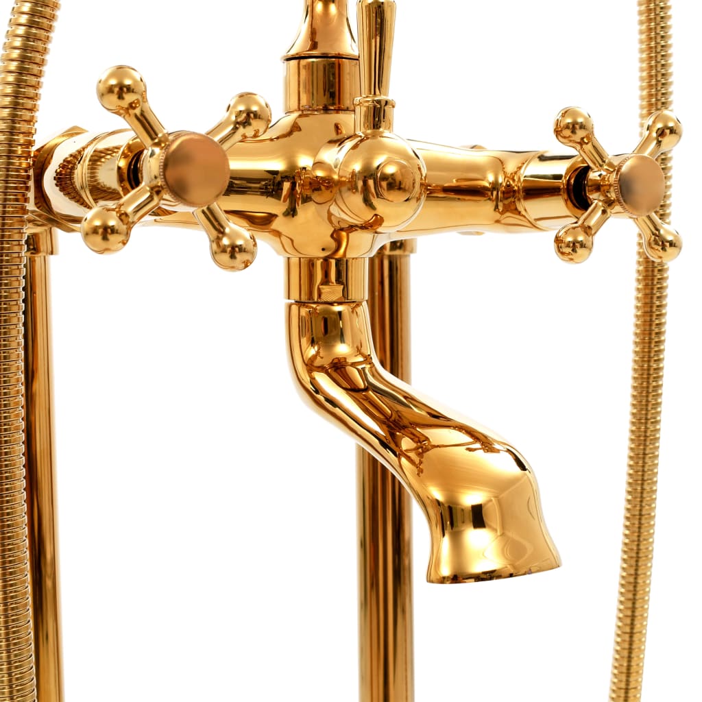 Freestanding bath mixer, gold, 99.5cm, steel
