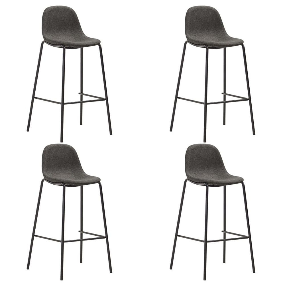 Bar stools, 4 pcs, dark grey, fabric