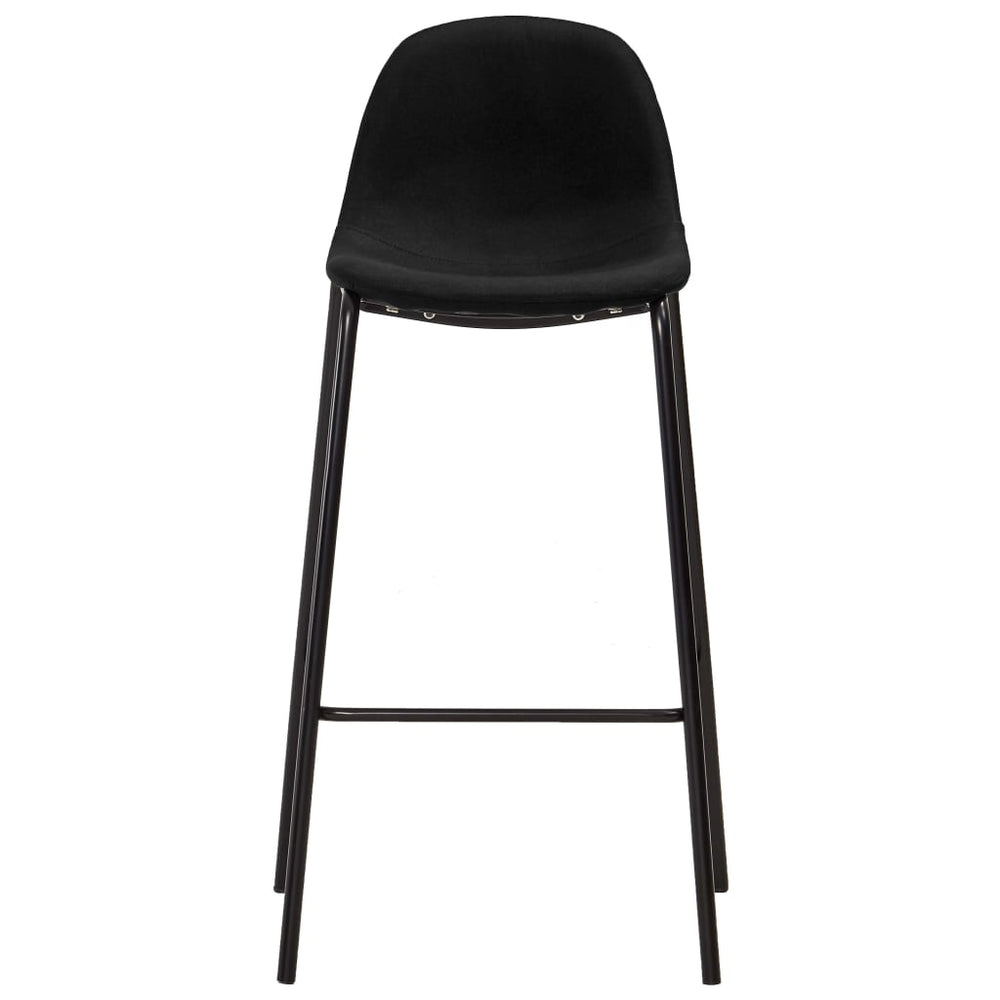 Bar stools, 4 pcs, black, fabric