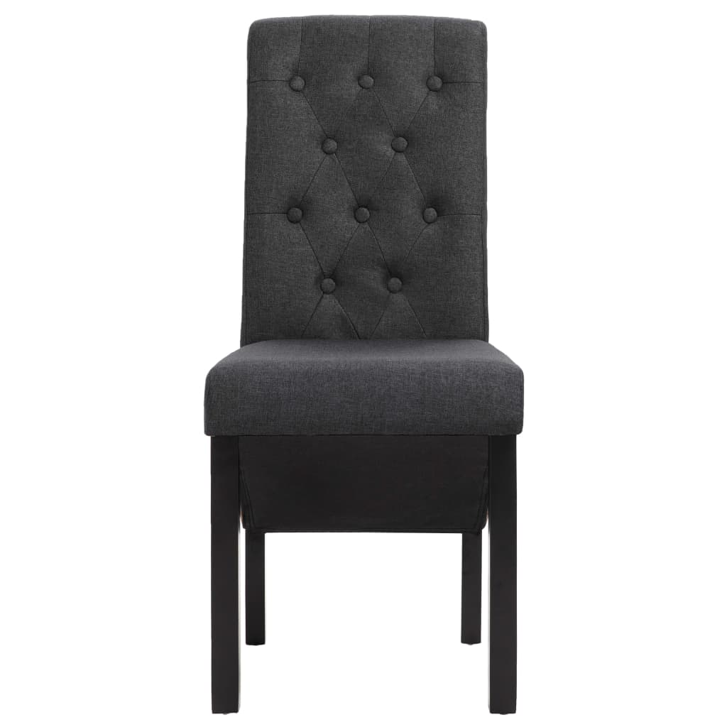 Dining chairs, 6 pcs, dark grey, fabric