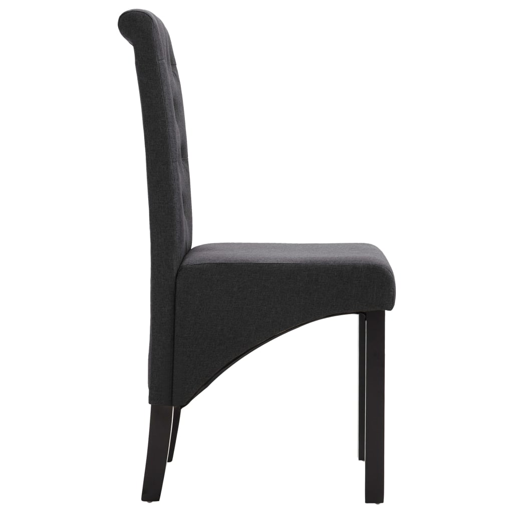 Dining chairs, 6 pcs, dark grey, fabric