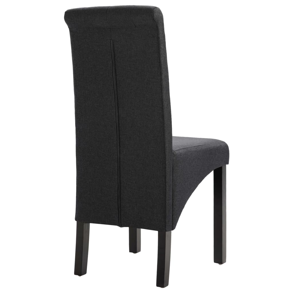 Dining chairs, 6 pcs, dark grey, fabric