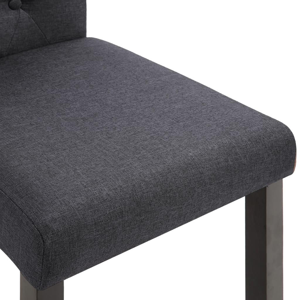 Dining chairs, 6 pcs, dark grey, fabric