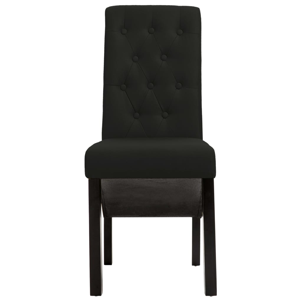 Dining chairs, 4 pcs, black, fabric