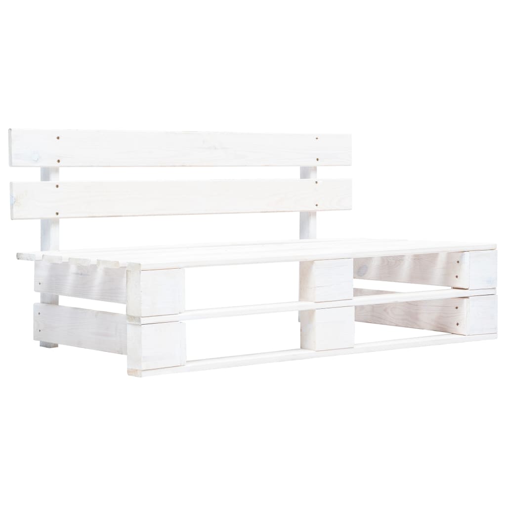 Garden bench from pallets, white, wood