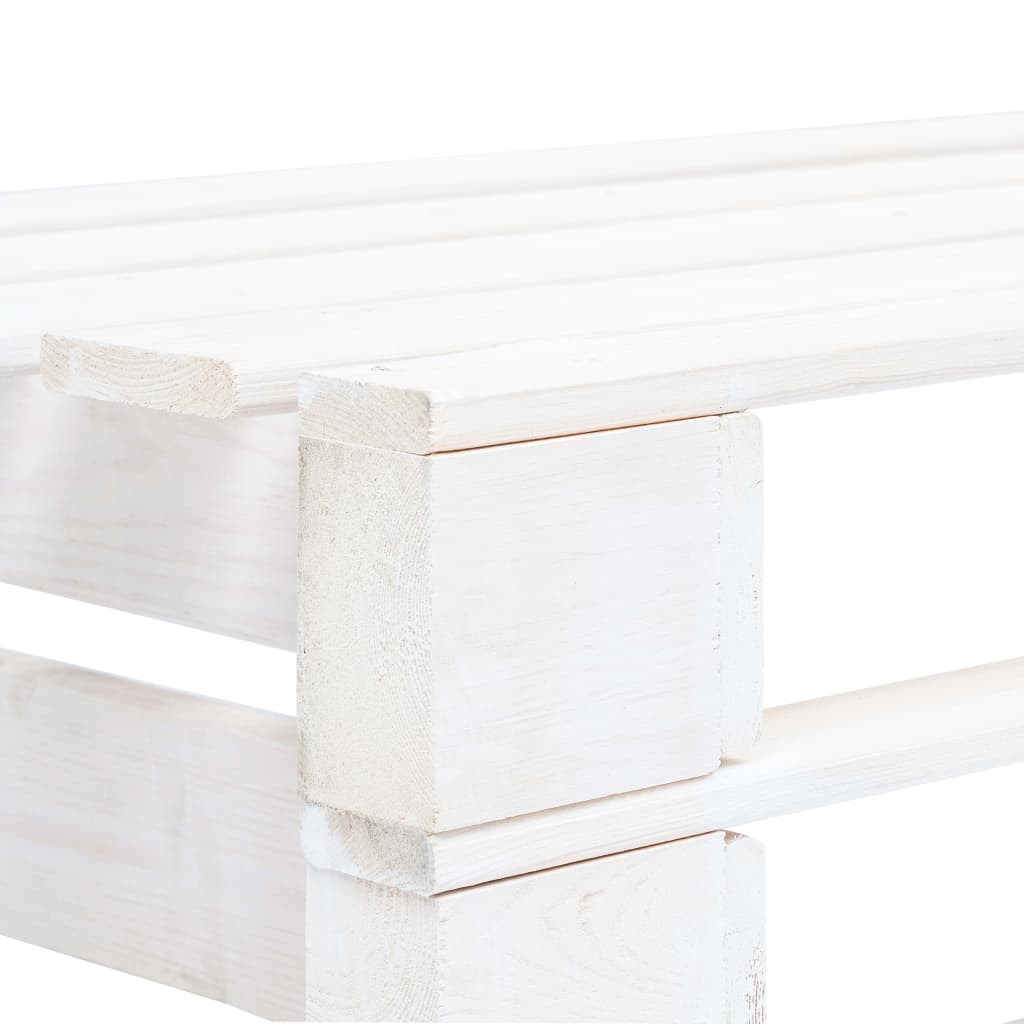 Garden bench from pallets, white, wood