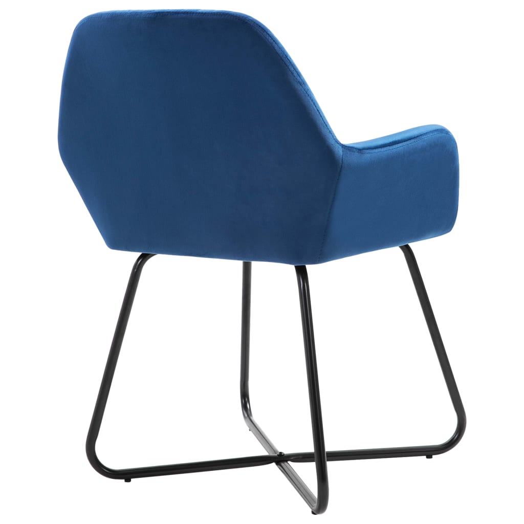 Dining chairs, 4 pcs., blue, velvet
