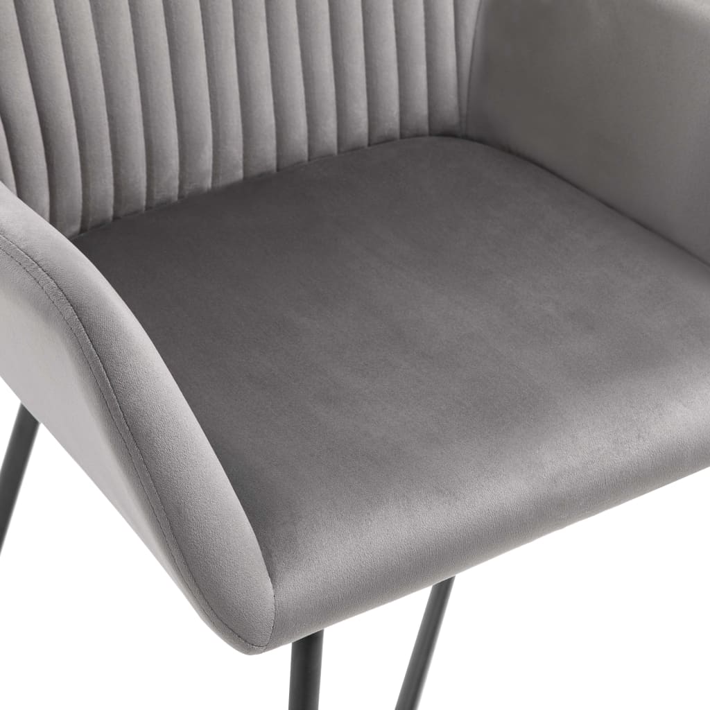 Dining chairs, 6 pcs., grey, velvet