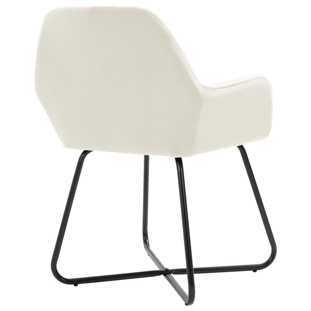 Dining chairs, 6 pcs, cream, velvet