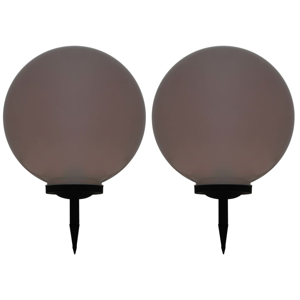 Saules enerģijas uzlādes LED āra gaismas, 2 gab., 50 cm, sfēriskas, daudzkrāsainas