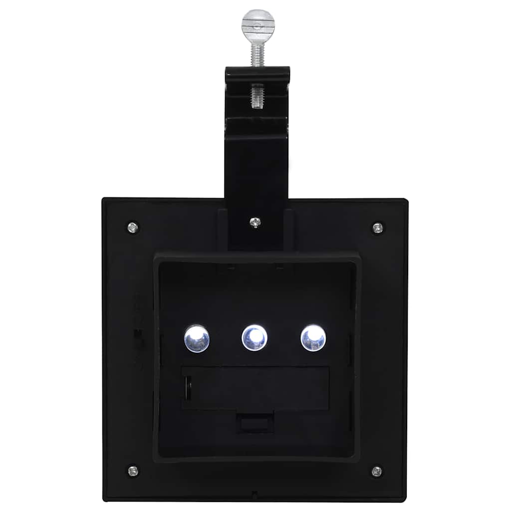 Solar. en. rec. LED outdoor light, 12pcs, black, 12cm, square.