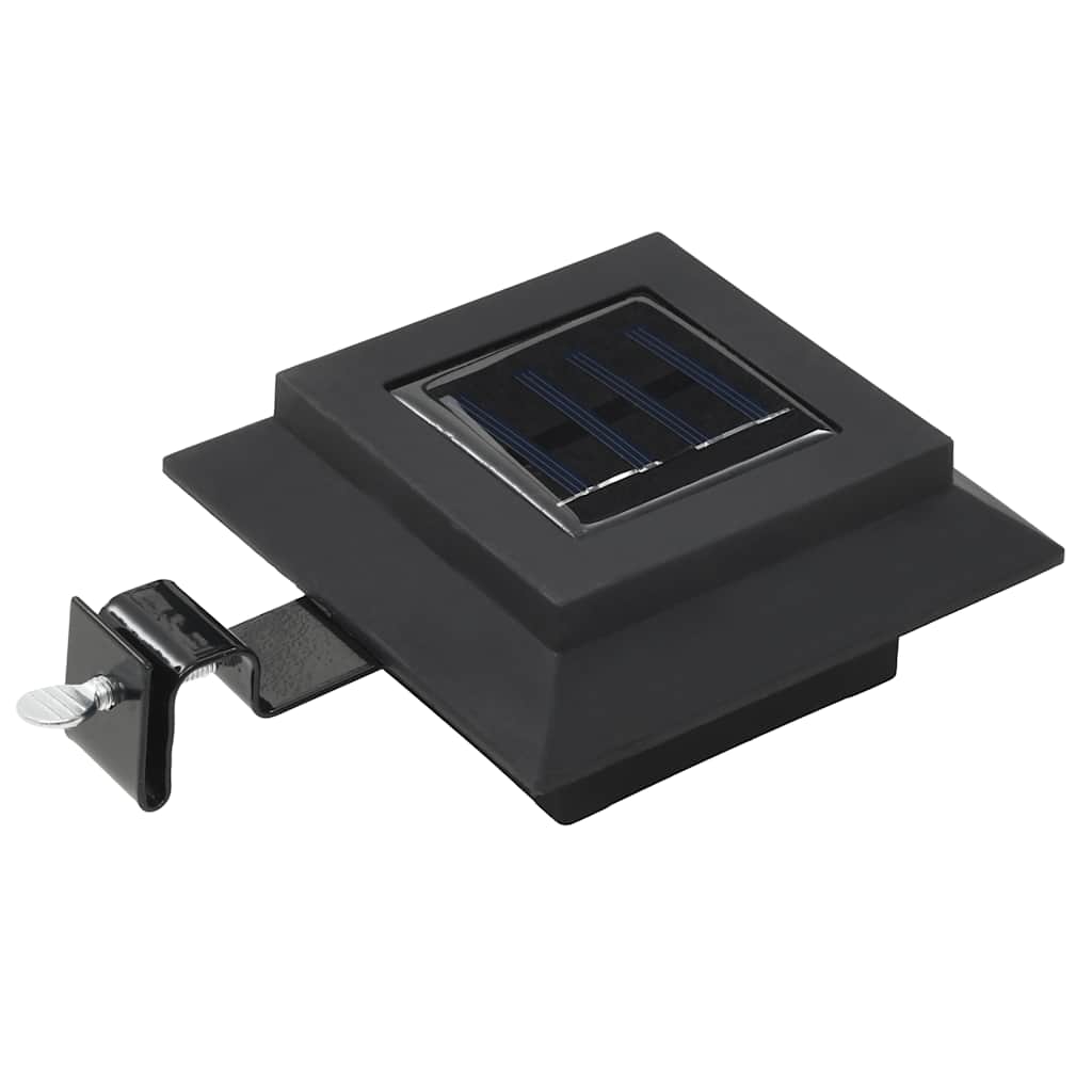 Solar. en. rec. LED outdoor light, 12pcs, black, 12cm, square.