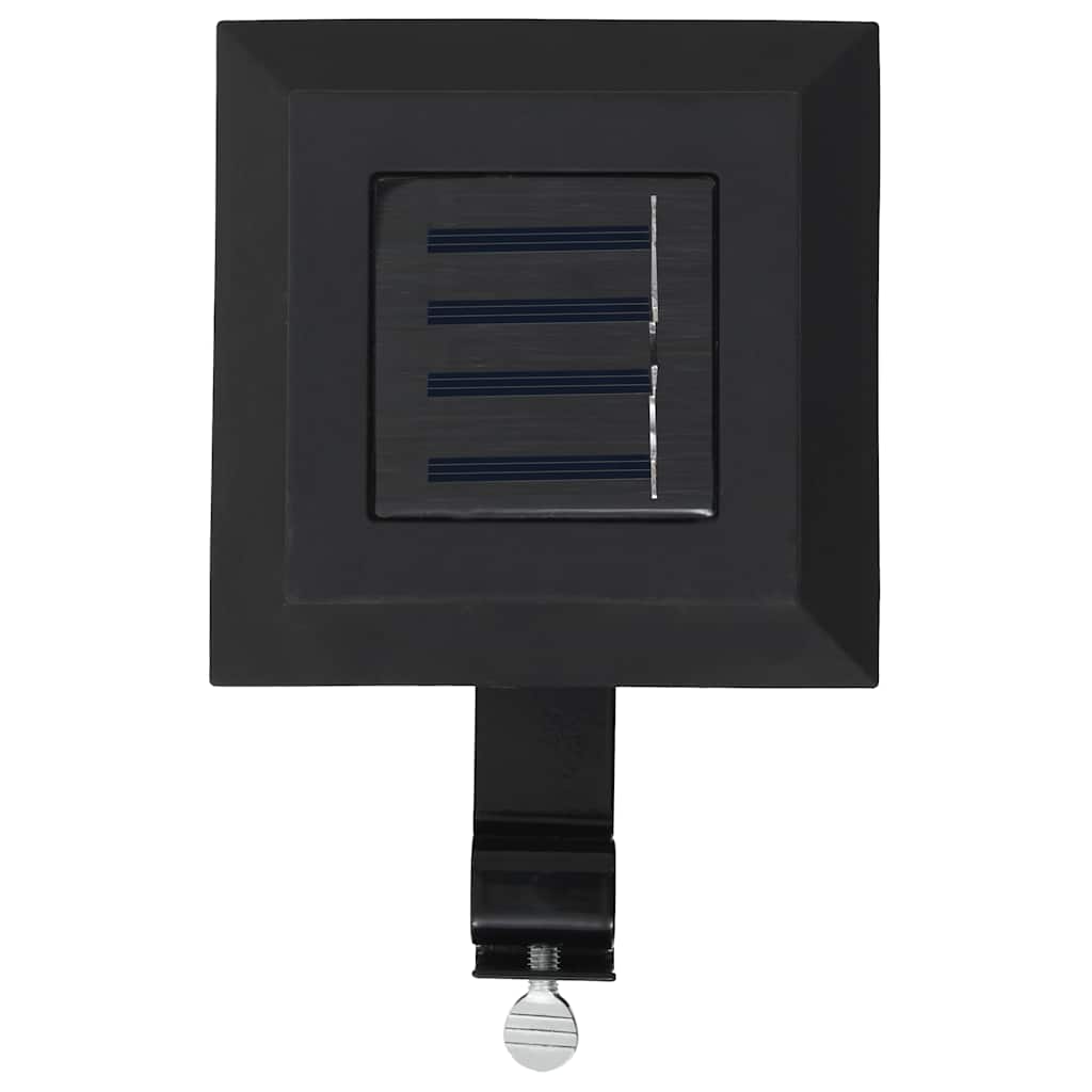 Solar. en. rec. LED outdoor light, 12pcs, black, 12cm, square.