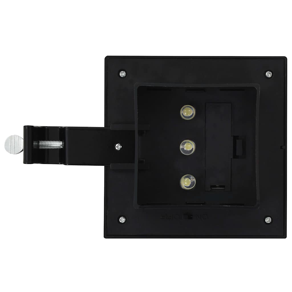 Solar. en. rec. LED outdoor light, 12pcs, black, 12cm, square.