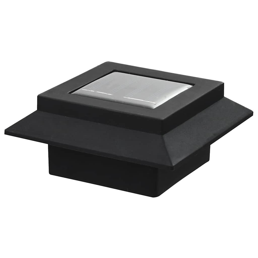 Solar. en. rec. LED outdoor light, 12pcs, black, 12cm, square.