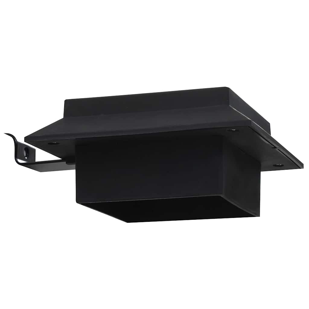 Solar. en. rec. LED outdoor light, 12pcs, black, 12cm, square.