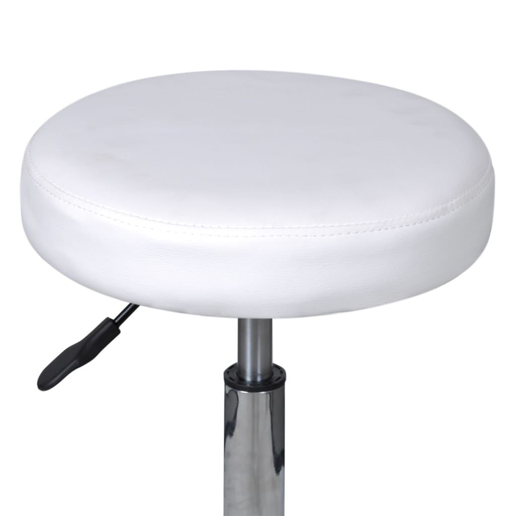 Office Stools, 2 pcs, white, 35.5x84 cm, artificial leather