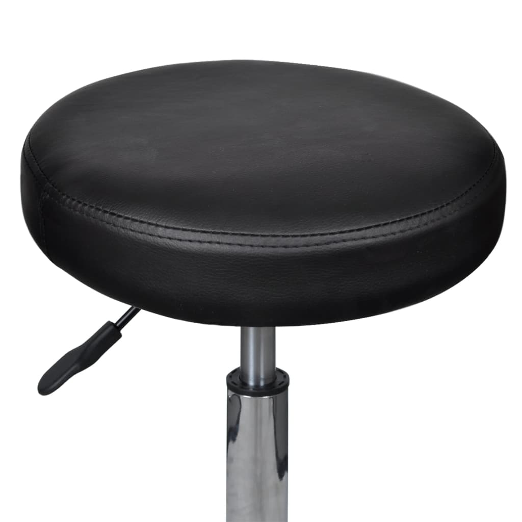 Office stools, 2 pcs., black, 35.5x84 cm, artificial leather