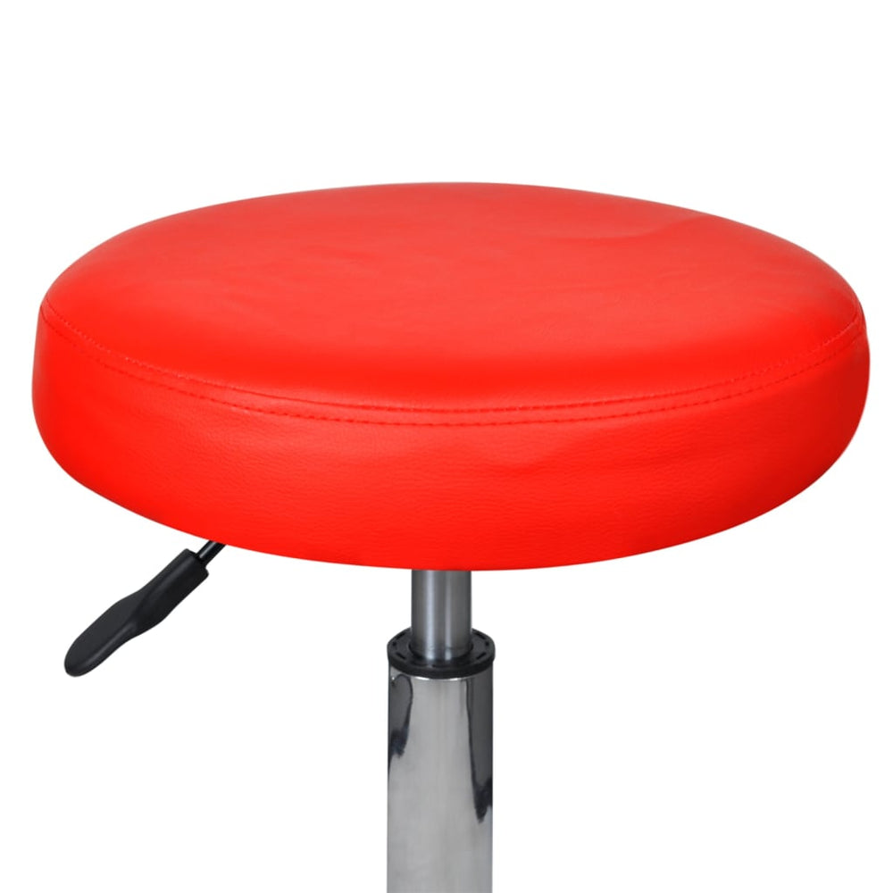 Office stools, 2 pcs, red, 35.5x84 cm, artificial leather