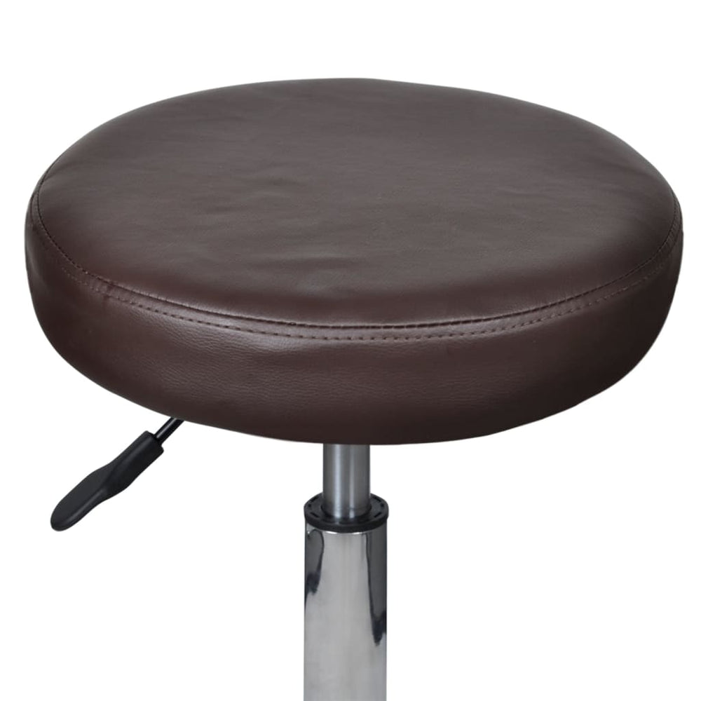 Office stools, 2 pcs., brown, 35.5x84 cm, artificial leather