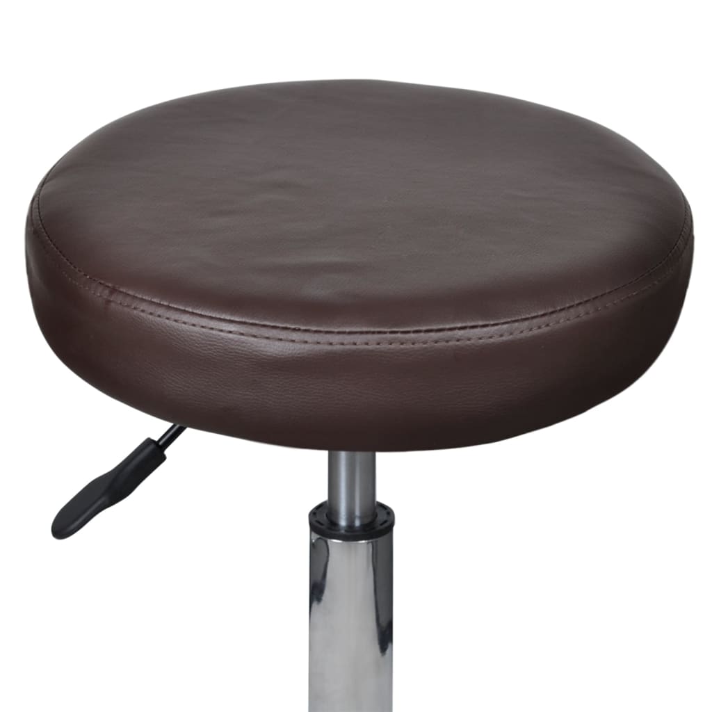 Office stools, 2 pcs., brown, 35.5x84 cm, artificial leather