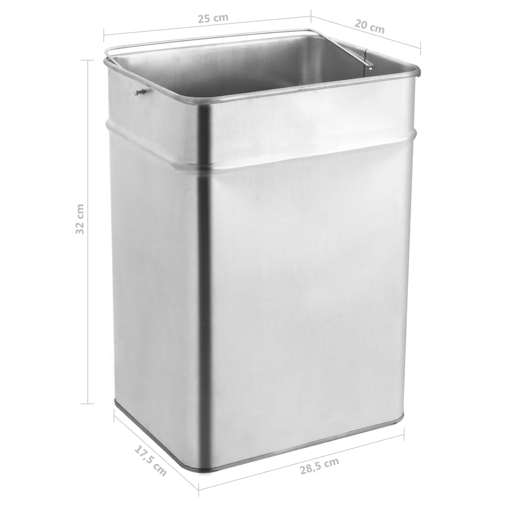 Atkritumu tvertne ar pelnu trauku, nerūsējošais tērauds, 45 l