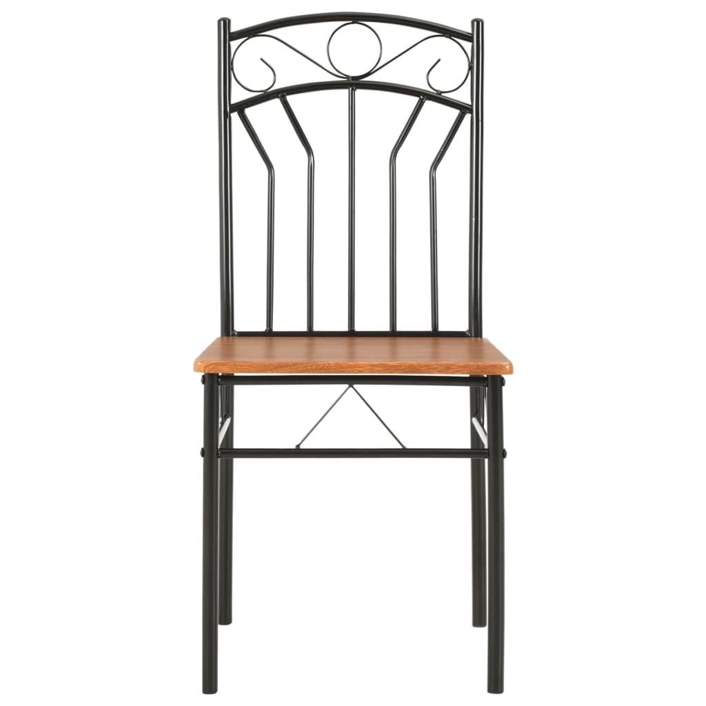 Dining chairs, 6 pcs, brown, MDF