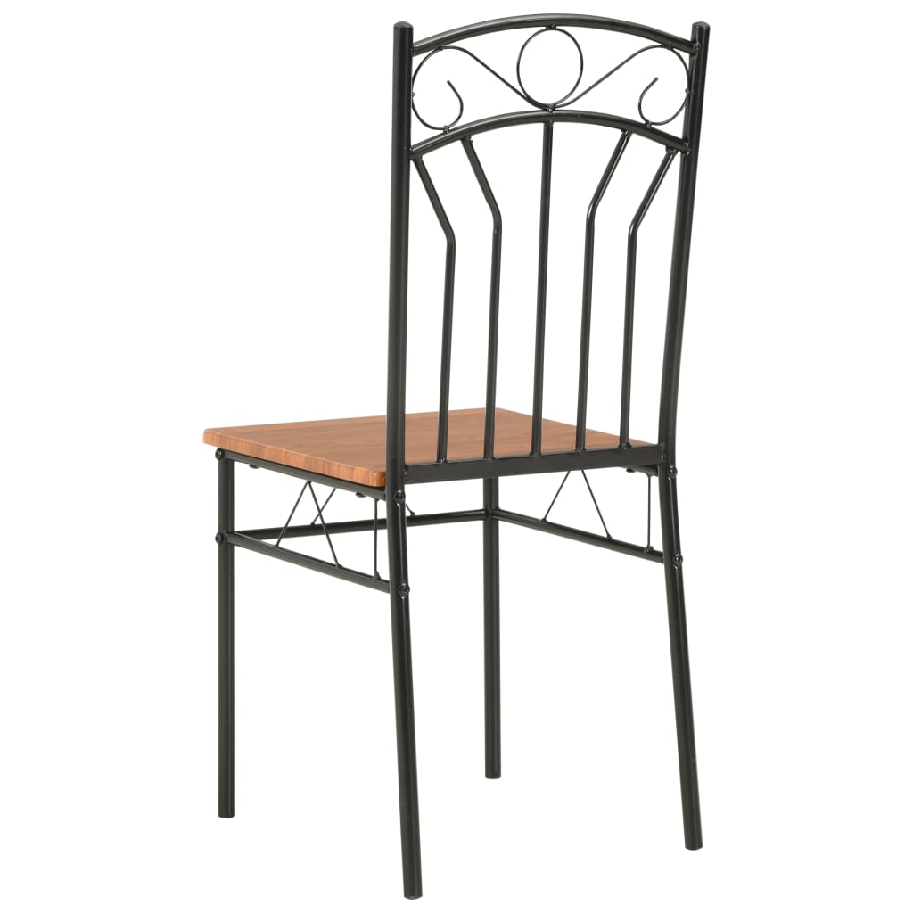 Dining chairs, 6 pcs, brown, MDF